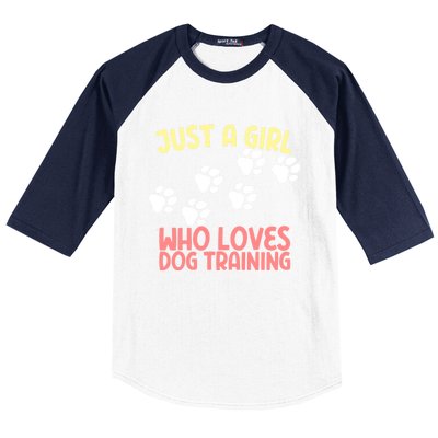 Just A Who Loves Dog Training Dog Trainer Gift Baseball Sleeve Shirt