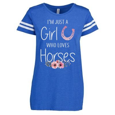 Just A  Who Loves Horses Horse Lover Cute Enza Ladies Jersey Football T-Shirt