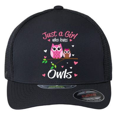 Just A  Who Loves Owls Flexfit Unipanel Trucker Cap