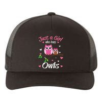 Just A  Who Loves Owls Yupoong Adult 5-Panel Trucker Hat