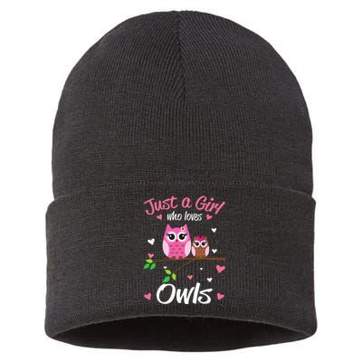 Just A  Who Loves Owls Sustainable Knit Beanie