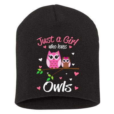 Just A  Who Loves Owls Short Acrylic Beanie