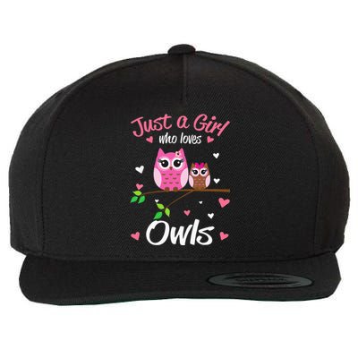 Just A  Who Loves Owls Wool Snapback Cap