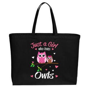 Just A  Who Loves Owls Cotton Canvas Jumbo Tote