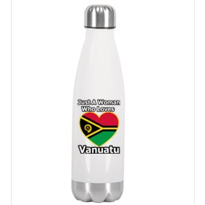 Just A Who Loves Vanuatu Cool Gift Stainless Steel Insulated Water Bottle