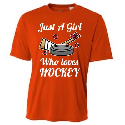 Just A Who Loves Hockey Ice Hockey Jersey Gift Cooling Performance Crew T-Shirt