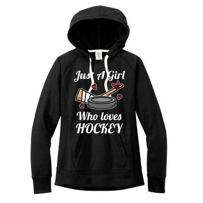 Just A Who Loves Hockey Ice Hockey Jersey Gift Women's Fleece Hoodie