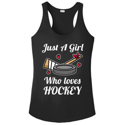 Just A Who Loves Hockey Ice Hockey Jersey Gift Ladies PosiCharge Competitor Racerback Tank