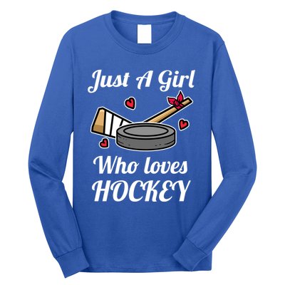 Just A Who Loves Hockey Ice Hockey Jersey Gift Long Sleeve Shirt