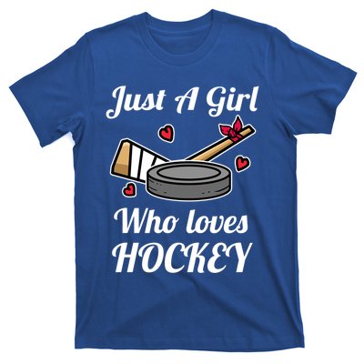 Just A Who Loves Hockey Ice Hockey Jersey Gift T-Shirt