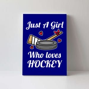 Just A Who Loves Hockey Ice Hockey Jersey Gift Canvas