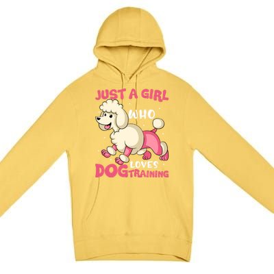 Just A Who Loves Dog Training Dog Trainer Great Gift Premium Pullover Hoodie