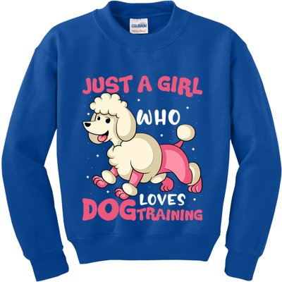Just A Who Loves Dog Training Dog Trainer Great Gift Kids Sweatshirt
