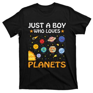 Just A Who Loves Planets Solar System Space Science T-Shirt