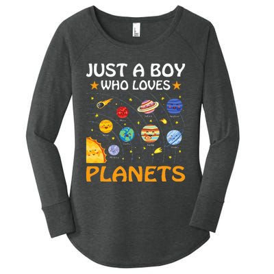 Just A Who Loves Planets Solar System Space Science Women's Perfect Tri Tunic Long Sleeve Shirt