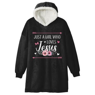 Just A  Who Loves Jesus Religious Christian Hooded Wearable Blanket