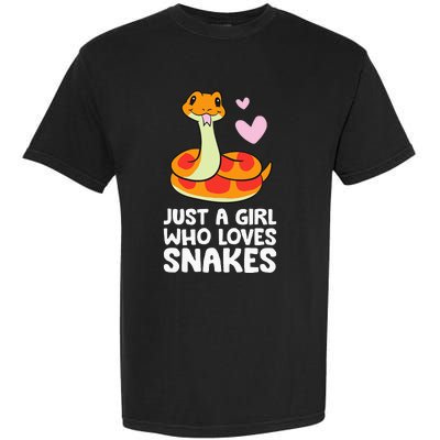 Just a  Who Loves Snakes Cute Snake Garment-Dyed Heavyweight T-Shirt