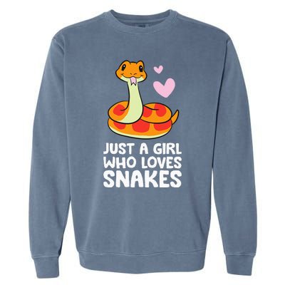 Just a  Who Loves Snakes Cute Snake Garment-Dyed Sweatshirt