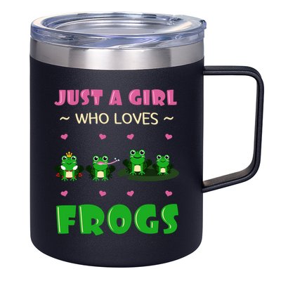 Just A Who Loves Frogs Toad Amphibian Froggy Gift Idea Gift 12oz Stainless Steel Coffee Mug