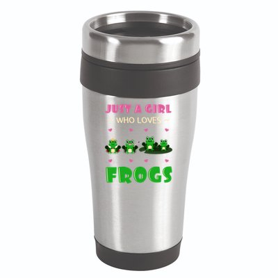 Just A Who Loves Frogs Toad Amphibian Froggy Gift Idea Gift 16oz Travel Tumbler