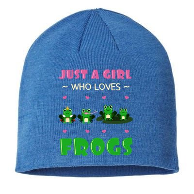 Just A Who Loves Frogs Toad Amphibian Froggy Gift Idea Gift Sustainable Beanie