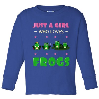 Just A Who Loves Frogs Toad Amphibian Froggy Gift Idea Gift Toddler Long Sleeve Shirt