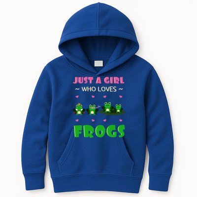 Just A Who Loves Frogs Toad Amphibian Froggy Gift Idea Gift Kids Hoodie