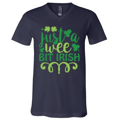 Just A Wee Bit Irish St Pattricks Day V-Neck T-Shirt