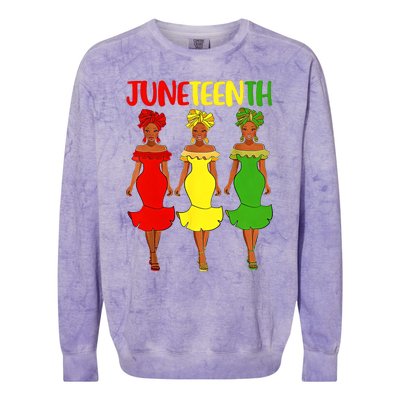 Juneteenth Afro Women Freeish Since 1865 Black Independence Day Black History Colorblast Crewneck Sweatshirt