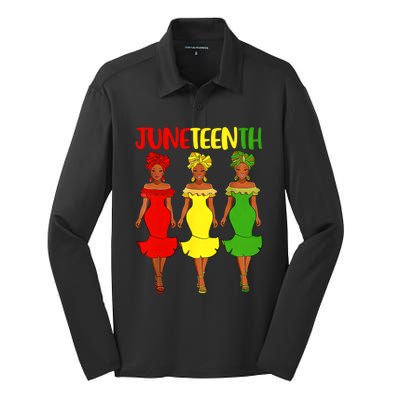 Juneteenth Afro Women Freeish Since 1865 Black Independence Day Black History Silk Touch Performance Long Sleeve Polo