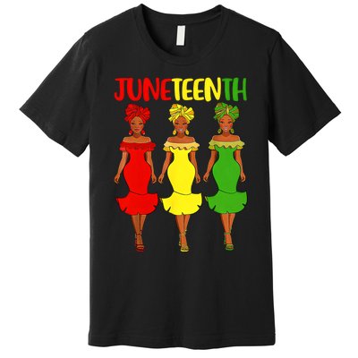 Juneteenth Afro Women Freeish Since 1865 Black Independence Day Black History Premium T-Shirt