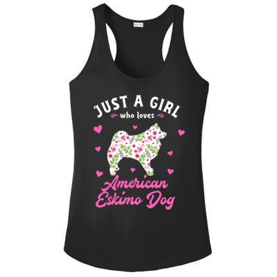 Just A Who Loves American Eskimo Dog Gift Ladies PosiCharge Competitor Racerback Tank