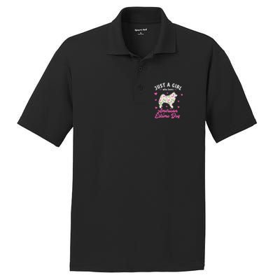 Just A Who Loves American Eskimo Dog Gift PosiCharge RacerMesh Polo