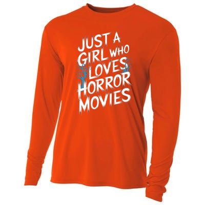 Just A Who Loves Horror Movies Horror Film Spooky Vibes Cool Gift Cooling Performance Long Sleeve Crew