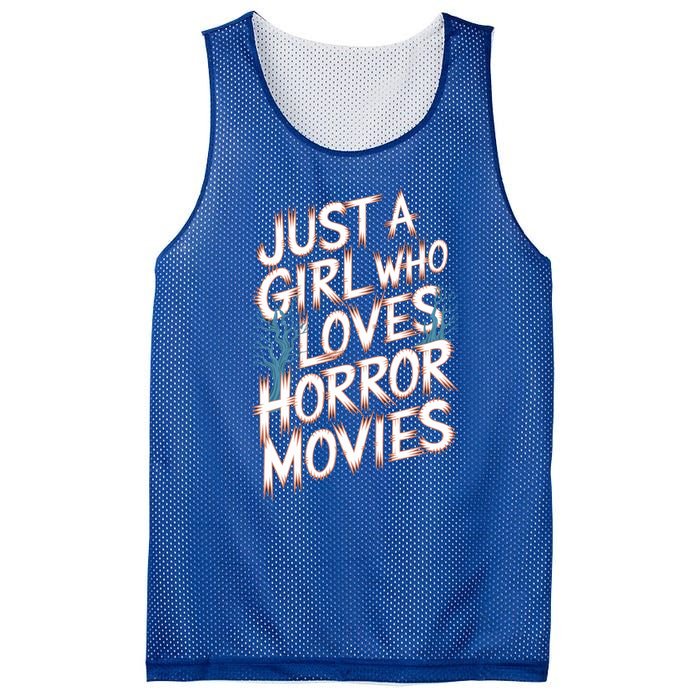 Just A Who Loves Horror Movies Horror Film Spooky Vibes Cool Gift Mesh Reversible Basketball Jersey Tank