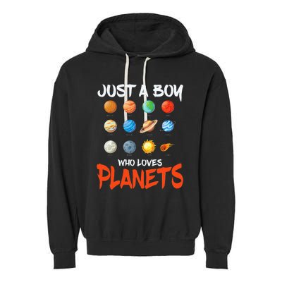 Just A Who Loves Planets Space Dwarf Solar System Gift Garment-Dyed Fleece Hoodie