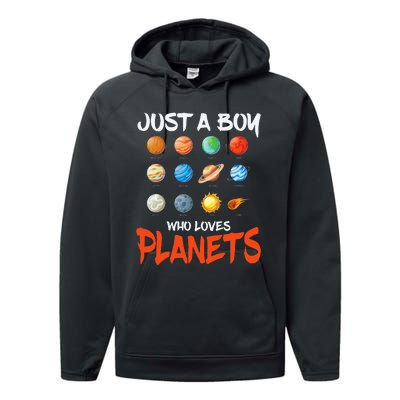 Just A Who Loves Planets Space Dwarf Solar System Gift Performance Fleece Hoodie