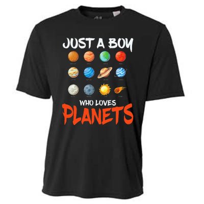 Just A Who Loves Planets Space Dwarf Solar System Gift Cooling Performance Crew T-Shirt