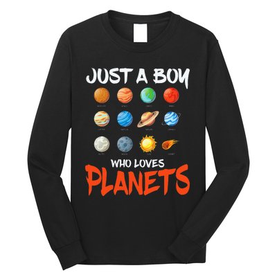 Just A Who Loves Planets Space Dwarf Solar System Gift Long Sleeve Shirt