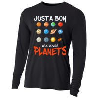 Just A Who Loves Planets Space Dwarf Solar System Gift Cooling Performance Long Sleeve Crew