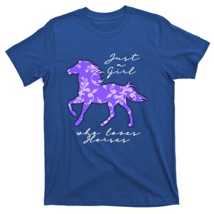 Just A Who Loves Horses Design In Purple Gift T-Shirt