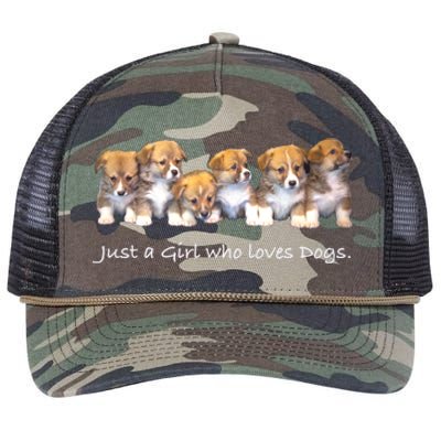 Just A Who Loves Dogs Funny For Dog Trainer Meaningful Gift Retro Rope Trucker Hat Cap