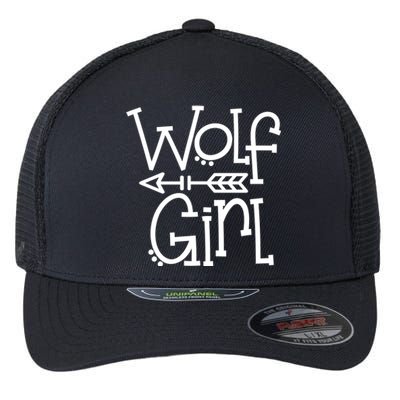 Just A Wolf Who Loves Wolves Gift Arrow Cute Love Gift Flexfit Unipanel Trucker Cap