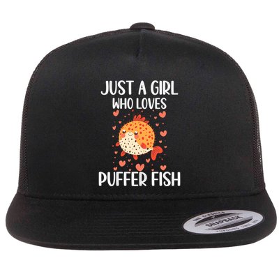 Just A Who Loves Puffer Fish Funny Gift Flatbill Hat