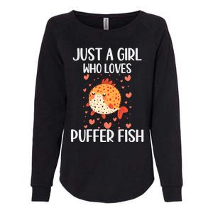 Just A Who Loves Puffer Fish Funny Gift Womens California Wash Sweatshirt