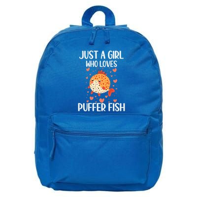 Just A Who Loves Puffer Fish Funny Gift 16 in Basic Backpack