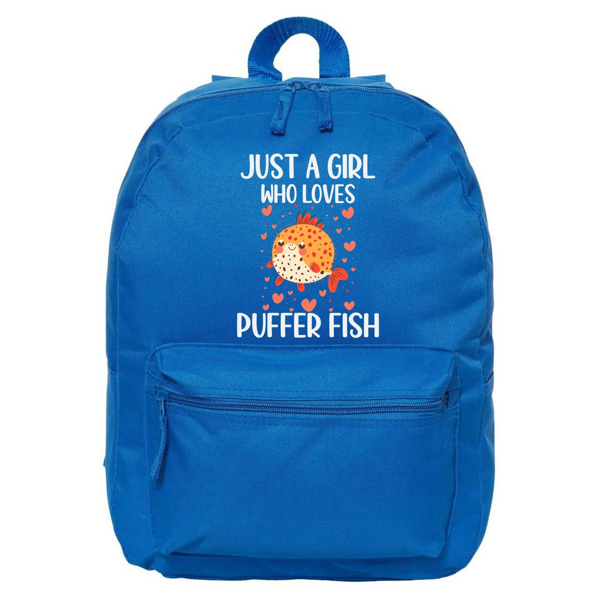 Just A Who Loves Puffer Fish Funny Gift 16 in Basic Backpack