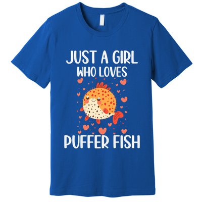 Just A Who Loves Puffer Fish Funny Gift Premium T-Shirt