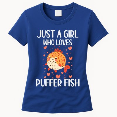 Just A Who Loves Puffer Fish Funny Gift Womens T-Shirt