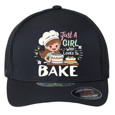 Just A Who Loves To Bake Cute Baking Graphic Cool Gift Flexfit Unipanel Trucker Cap
